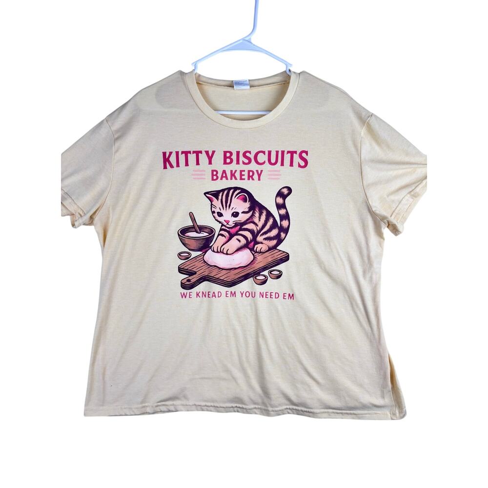 Kitty Biscuits Bakery Graphic Tee XXL Cat Lover Funny Baking Shirt